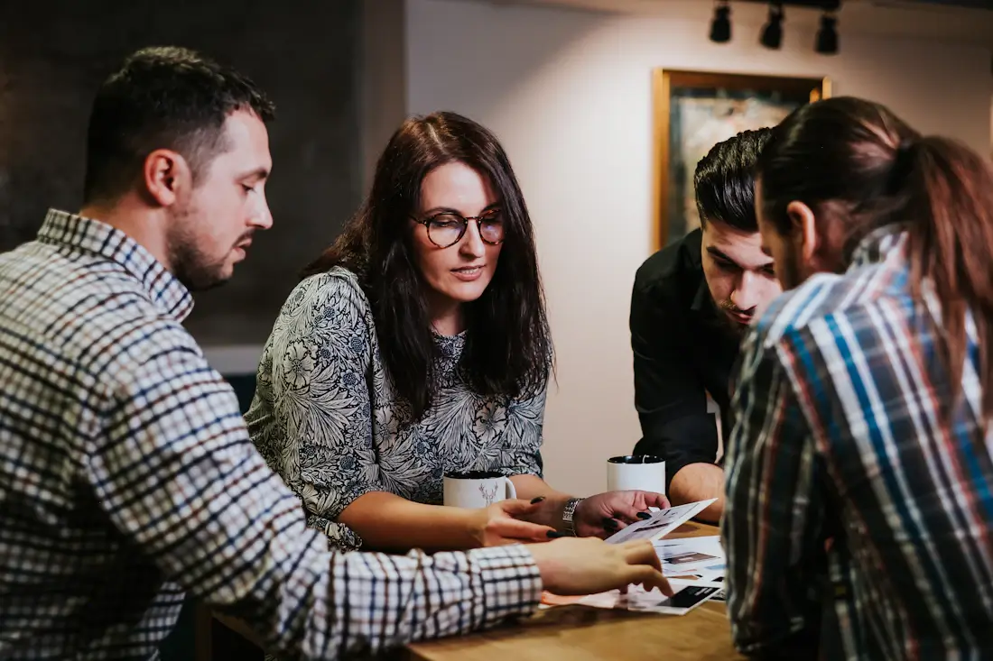 Colleagues reviewing work